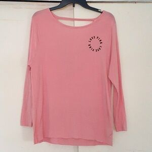 PINK VICTORIA'S SECRET Pink Long Sleeves Super Soft Graphic Top Size XS